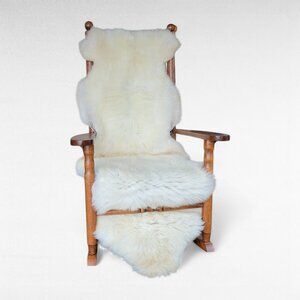 Tan + Cream Sheepskin Bench Cover Soft 76" x 26"
